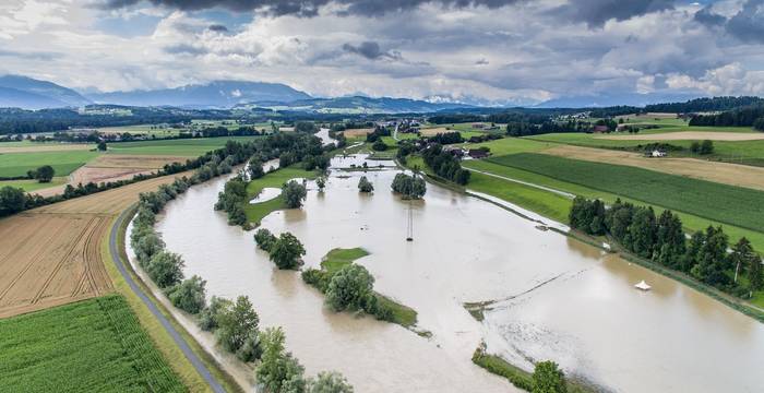 Hochwasser in der Aue Sins Reussegg