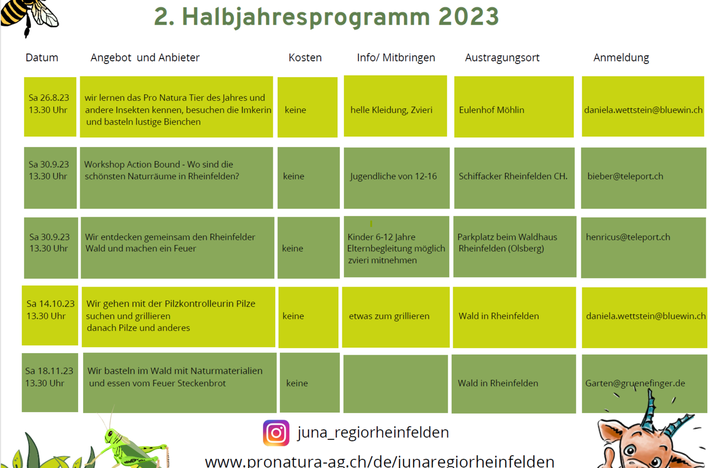 Programm 2. Halbjahr 2023